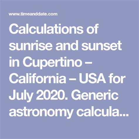 Sunrise and sunset times in Cupertino - Time and Date