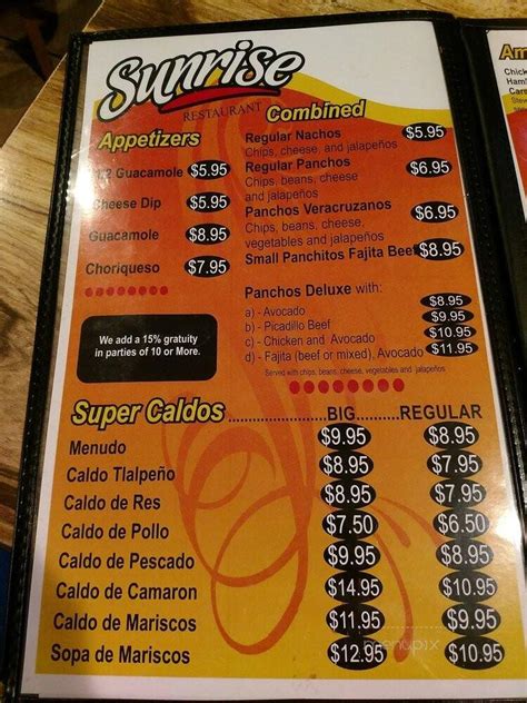 Sunrise restaurant weslaco menu. Sunrise Restaurant is a charming diner located at 301 Texas Blvd N, Weslaco, Texas. This restaurant serves delicious homestyle Mexican specialties along with American … 