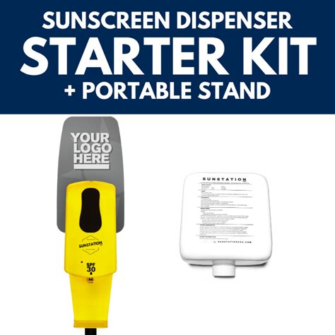 Sunscreen Dispenser Starter Kit with Portable Stand