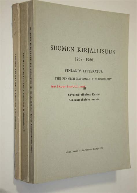 Suomen kirjallisuus: finlands litteratur the finnish national bibliography. - Luis beltrán guerrero en la biblioteca nacional.