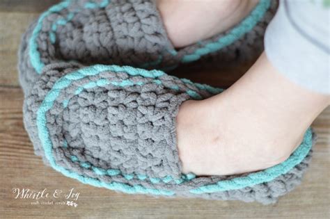 Super Bulky Yarn Crochet Slippers - Etsy