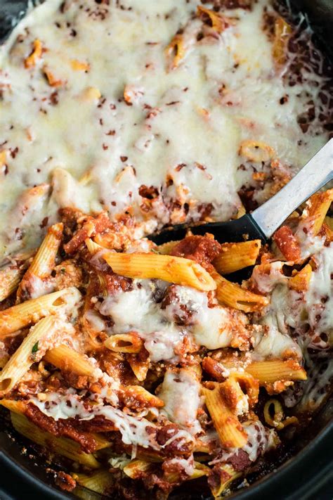 Super Easy Cheesy Crock Pot Baked Ziti Recipe …