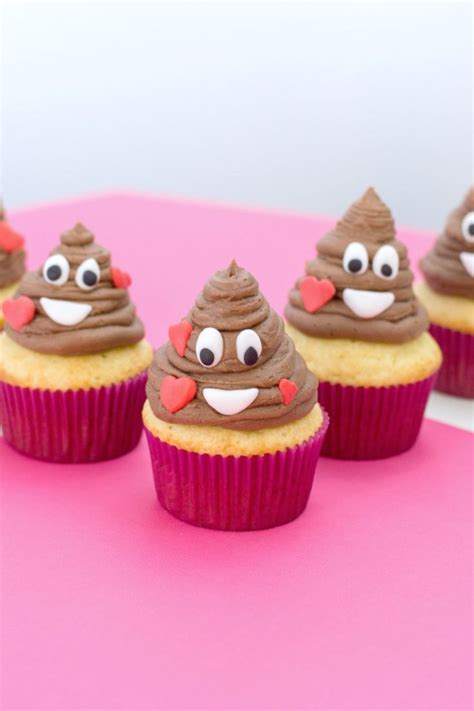 Super Easy Poop Emoji Cupcakes - Whispered Inspirations