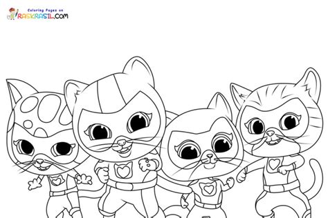 Super Kitty Coloring Page
