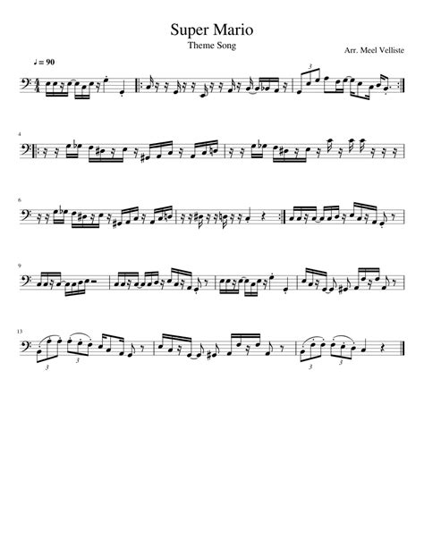 Super Mario Theme Song Sheet music for Cello Download free in PDF or