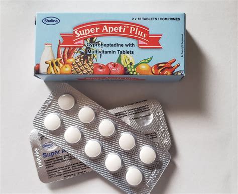 Super Apeti Plus tablets contain only Cyproheptadine but no Lysine as Apetamin has. Taken alone they will stimulate your appetite and allow you to eat larger meals. The side effects of taking these tablets are drowsiness and somnolence. Many people who initially complain of drowsiness usually no longer do so after three or four days of continuous …. 