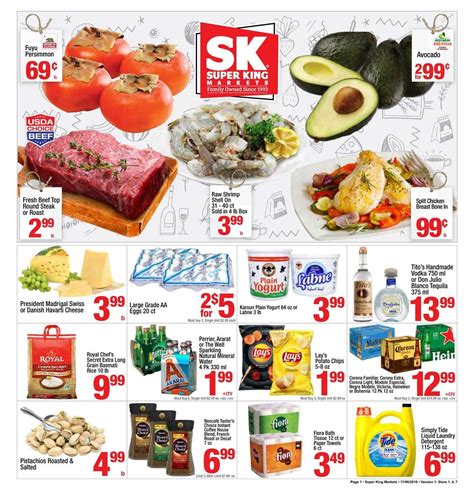 The current Super King weekly ads will span from 05/22/2024 and you can find it here. Therefore, act fast and check it now before anyone else does. Super Kings Market is a supermarket chain specializing in bakery and grocery products. The Fermanian family founded the company in 1993 in Anaheim, California, USA, and is currently headquartered in ...