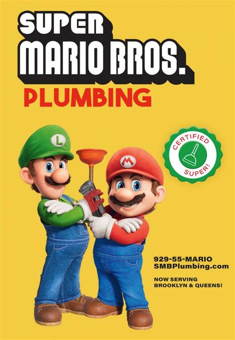 Super mario plumbing. The Super Mario Bros Movie - Official Plumbing Commercial (2023) Chris Pratt, Charlie Day. For Super Service Visit SMBPlumbing.com For super service, make it Super Mario Bros.... 
