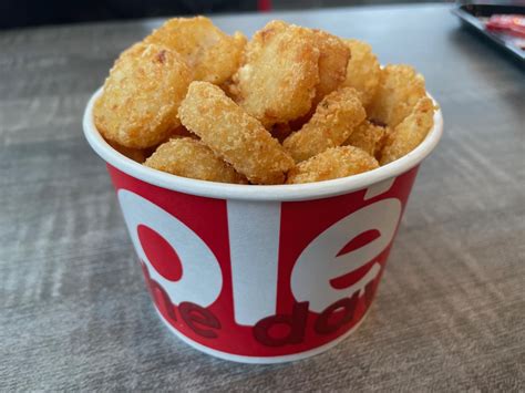 Super potato oles. The Super Potato Oles are a beloved side dish that's famous for its crave-worthy appeal. These crispy, golden potato bites are seasoned to perfection and served with a side of their signature nacho cheese for dipping. 
