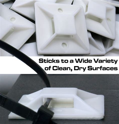 Super-Adhesive X-Large Cable Tie Mounts 100 Pack For Fast, …