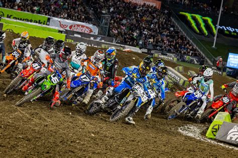 Saturday, May 11. 7:00 PM. Rice-Eccles Stadium. Salt Lake City, UT. News. Schedule. Entry List. Standings. 2024 Monster Energy AMA Supercross Championship Race Results and Supercross Points Standings.. 