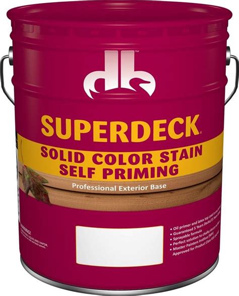 SUPERDECK® Solid Color Stain is an acrylic latex solid color coating that is fortified with a “super bonding” alkyd resin that provides priming and penetration, plus outstanding adhesion to chalky surfaces. The combination of a topcoat and primer is perfect for new projects and as a solution for recoating old
