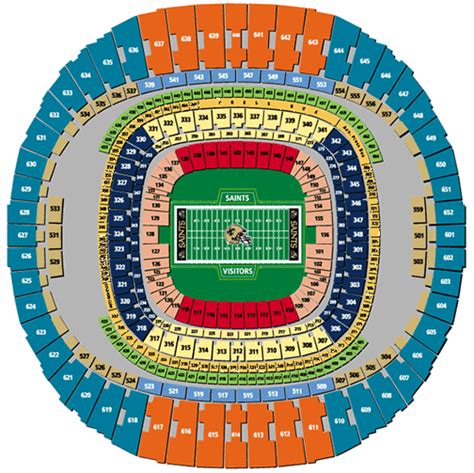 Sep 2016. ---. There are a total of 22 seats in Section 615 Row 17 at the Superdome. As you face the field, Seat 1 will be on the aisle at the right side of the row (closer to midfield), while Seat 22 is on the aisle at the left side of the row (closer to the endzone).