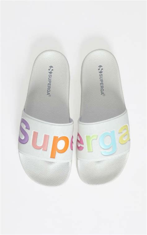 Superga 1908 White Multi Slides In White Showpo NZ