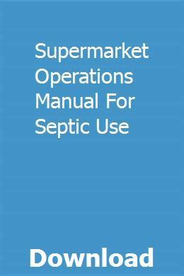 Supermarket operations manual for septic use. - Studia z geografii średnich miast w polsce.
