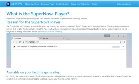 Supernova player. swf files in a new window from within your browser.  MLV sets the s...