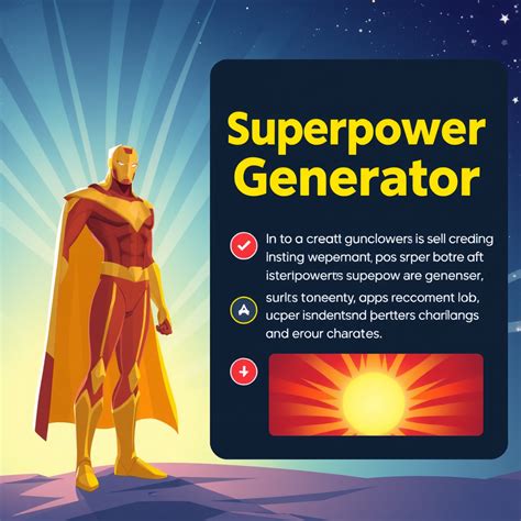 Superpower generator.  Note that most, if not all, superpowers in this generator will belon...