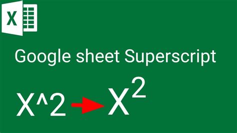 Superscript/subscript in google sheet YouTube