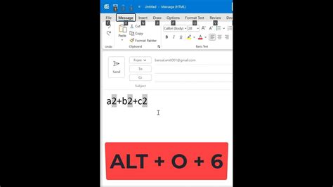 Superscript In Outlook [SHORTCUT] - YouTube
