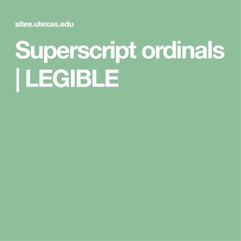 Superscript ordinals LEGIBLE - University Blog Service