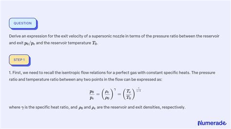 Supersonic nozzle calculator.  On this slide we derive the equations which ex...