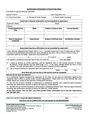 Supervised Experience Attestation Form Fill Out and Sign Printable