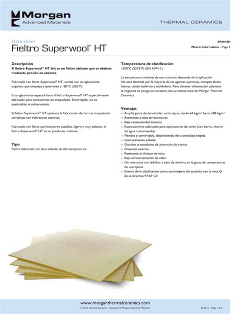 Superwool FELT Product Data Sheet