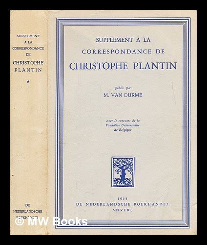 Supplément à la correspondence de christophe plantin. - Handbuch für das humanbiologielabor 7. auflage answers.