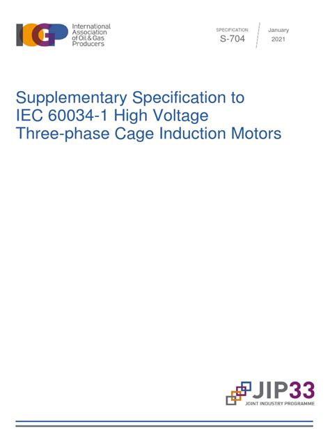 Supplementary Specification to IEC 60034-1 High Voltage …