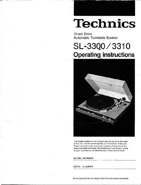 Supplemento manuale di servizio technics sl 3300 sl 3310. - Risposte della guida allo studio pltw hbs.