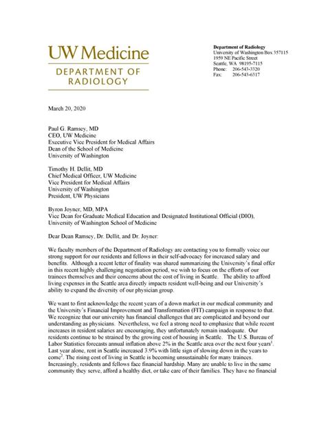 Support Letter from UW Radiology Program Director and Faculty