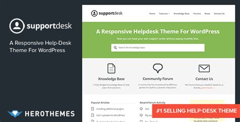 SupportDesk A Responsive Helpdesk Theme by HeroThemes ThemeForest