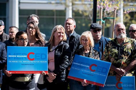 Supporters of Measure C renewal hold kickoff rally outside Merced Civic …