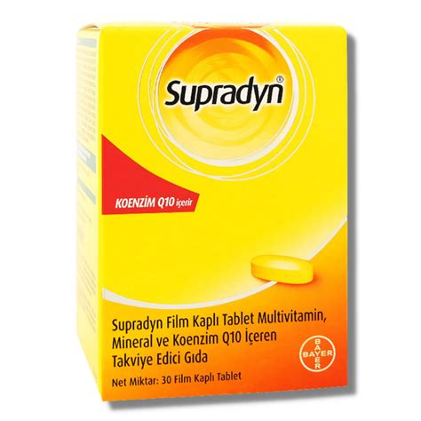 Supradyn® multivitamin içeriği; vitamin B, vitamin D, vitamin E ve vitamin A gibi farklı vitaminlerden oluşur.