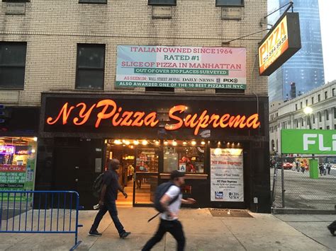 Suprema new york. Some of the best pizza in the city, legitimately.Try the upside down (sorta like a mix between grandma and Chicago style), the white, or the suprema special. 