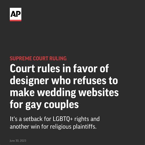 Supreme Court rules for designer who doesn’t want to make wedding websites for gay couples