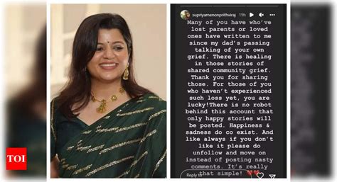 Supriya Menon Prithviraj on Instagram: "Grief is not a linear …