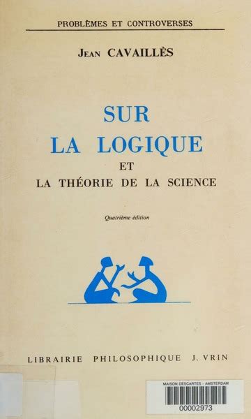 Sur la logique et la théorie de la science. - Handbook of quay walls book download.