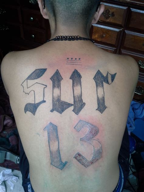 Sureños tattoos may include the number 13, 