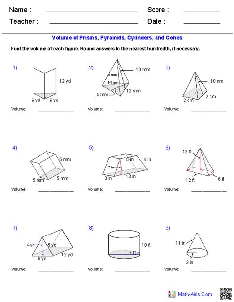 Mathster is a fantastic resource for creating online and paper-based assessments and homeworks. They have kindly allowed me to create 3 editable versions of each worksheet, complete with answers. Worksheet Name. 1. 2. 3. Volume of 3D shapes – basics. 1. 2.. 
