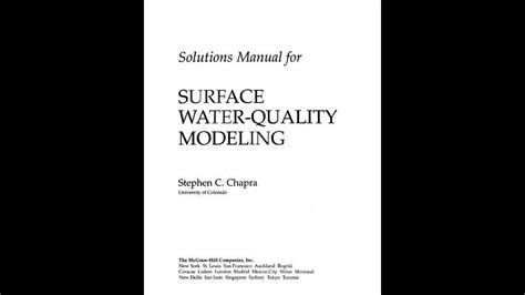 Surface water quality modeling solution manual chapra. - La innovacion y el empresariado innovador.
