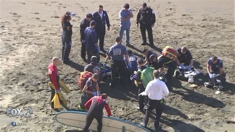 Surfer pulled from water at Ocean Beach in San Francisco