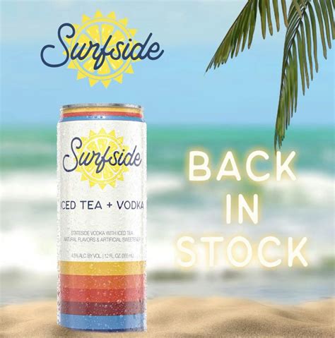 Surfside tea. Tasting Notes. Crisp and refreshing, Stateside vodka with iced tea and lemonade. Non-Carbonated. — Distiller’s notes. 