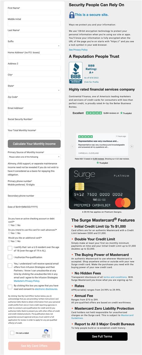 Surge pre approval. Prefer a pre-qualification card that will immediately inform them whether they would be approved prior to applying; Want to double their credit line by up to $1,000 by making their first six-monthly minimum payments on time via Surge Card Login; Don’t want a secured credit card or can’t afford a security deposit 