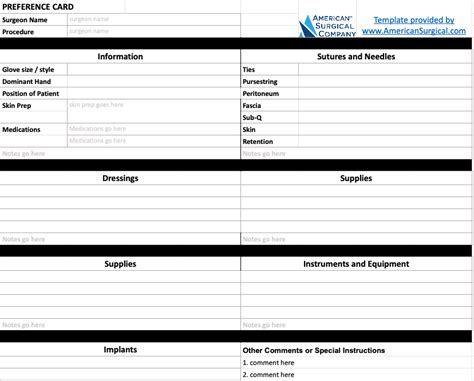Surgeon Preference Card Template New Creating Surgeon Preference Cards Tutorial Card template
