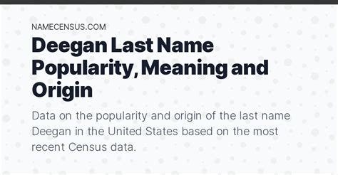 Surname Database: Deegan Last Name Origin