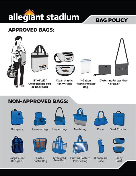  In an effort to enhance public safety, Surprise Stadium has modified its security policy by limiting the size and style of bags allowed in the stadium. Approved Bags: Clear Tote - plastic, vinyl and do not exceed 12" x 6" x 12" Small Clutch Purse - No larger than 5" x 8" with or without a handle or strap. Plastic Storage Bag - Clear, one (1 ... . 