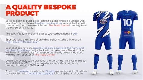 Surridge kit builder.  Choose your sport2.  Using Your Kit. uk/collections/surr...