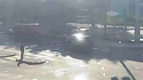 Surveillance video shows Northeastern University police cruiser hit pedestrian in Boston