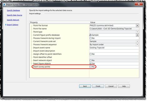 Survey Database Point Groups ASTI